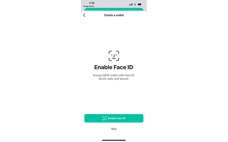 روی Enable Face ID کلیک کنید