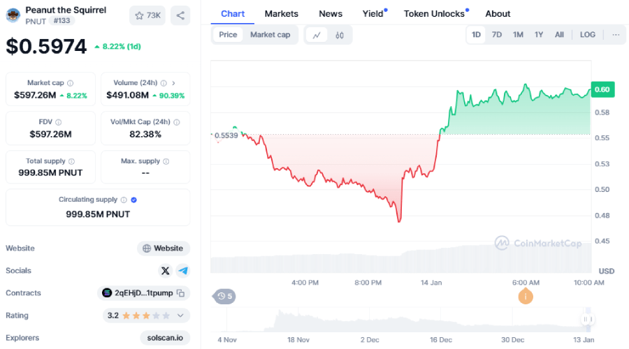 بازگشت هیجان‌انگیز سنجاب محبوب؛ کوین‌بیس PNUT را لیست می‌کند!