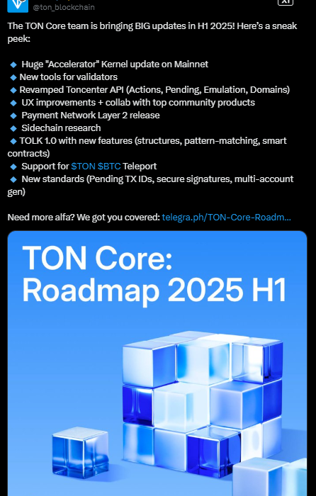 لورس :نقشه راه شبکه TON برای سال ۲۰۲۵ منتشر شد