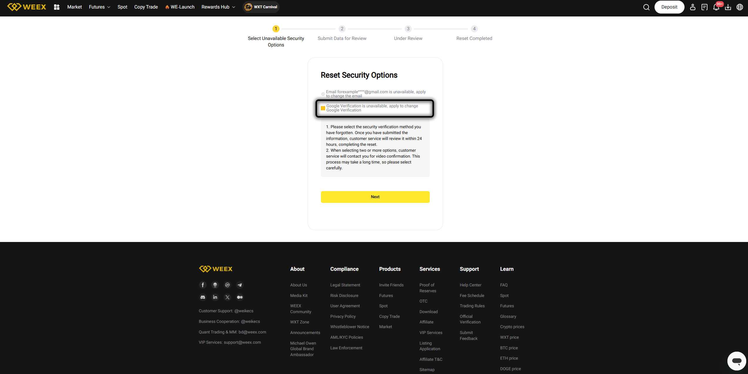 بازیابی گوگل اتنتیکیتور صرافی ویکس