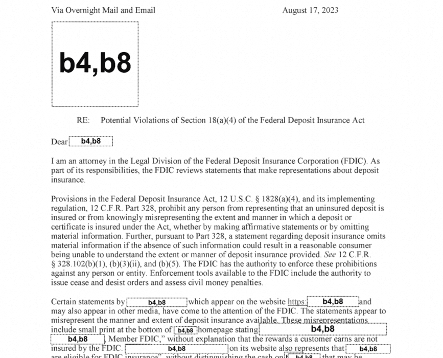 لورس :شرکت بیمه سپرده‌ فدرال ۷۹۰ صفحه از اسناد مربوط به ارزهای دیجیتال را منتشر کرد