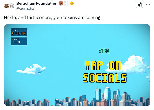 لورس :ایردراپ ۶۳۲ میلیون دلاری باراچین (BERA) تایید شد