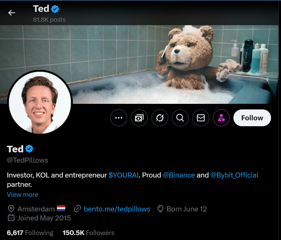 اکانت توییتر تد پیلوز (Ted Pillows)
