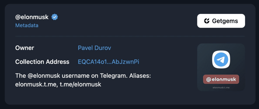 لورس :پاول دورف اسم کاربری ایلان ماسک در تلگرام را خرید!