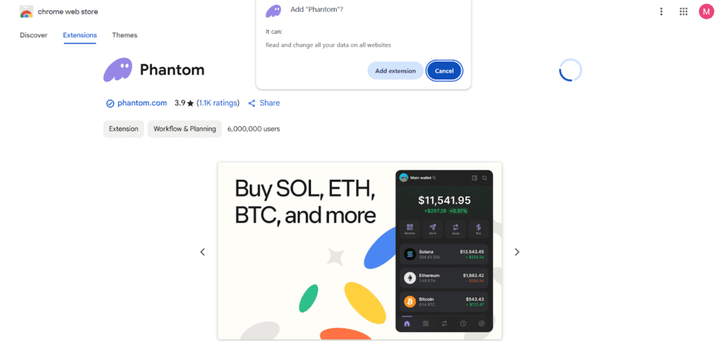 اضافه‌کردن افزونه فانتوم به کروم