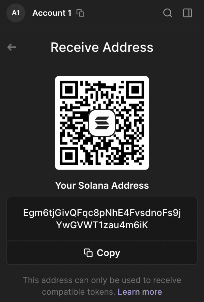 استفاده از کد کیوآر برای کپی‌کردن آدرس کیف پول