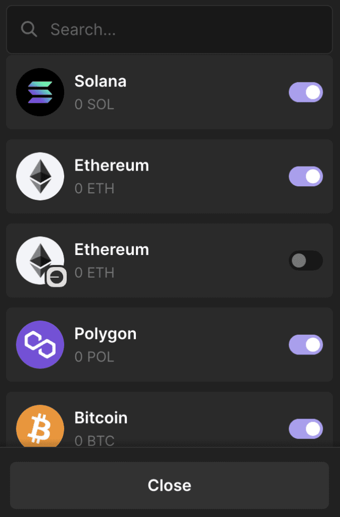 نوار جستجوی توکن در فانتوم