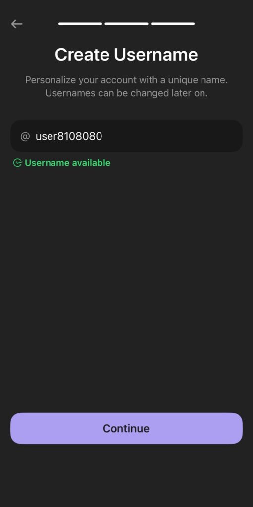 انتخاب نام کاربری