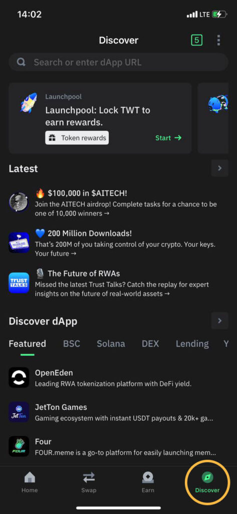 Dapp های تراست ولت