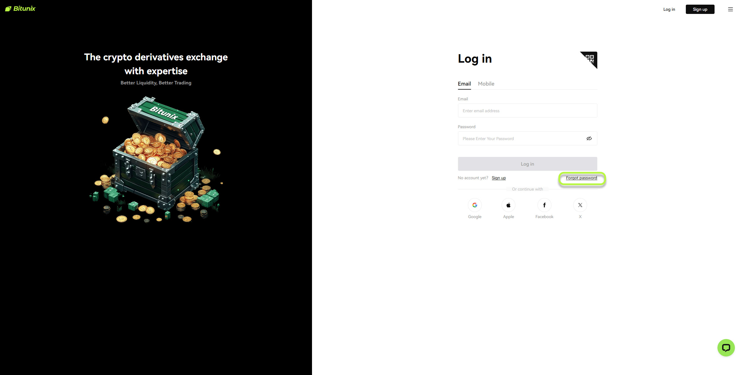 فراموشی رمز عبور صرافی بیت یونیکس