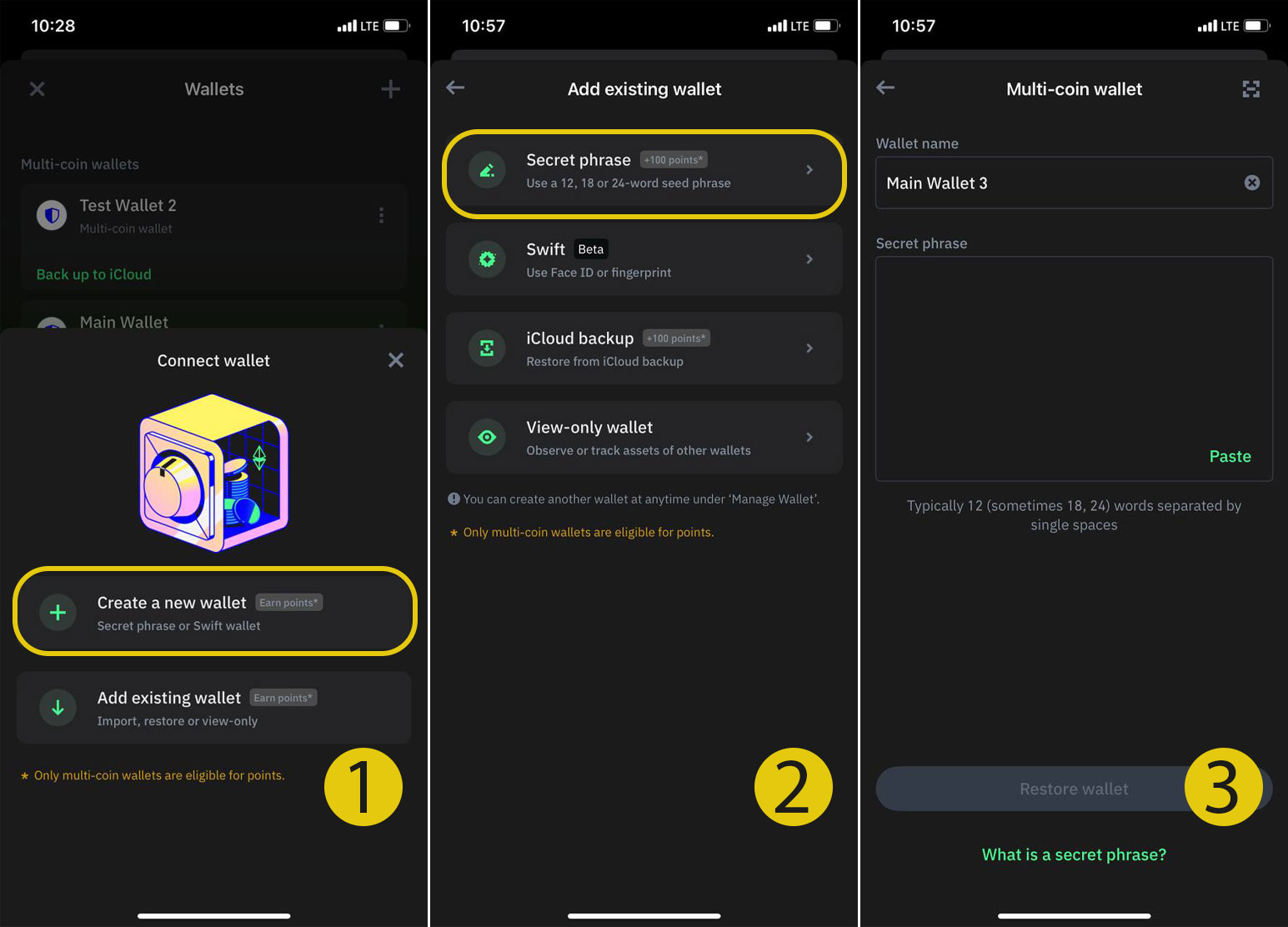 بازیابی کیف پول تراست ولت در موبایل