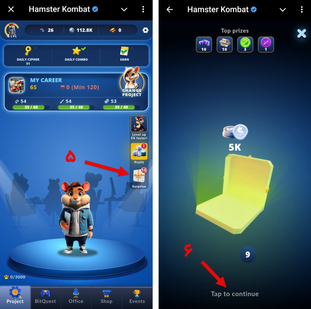 کارت های امروز همستر کامبت ۱۴ فروردین (بازی جدید Hamster GameDev)