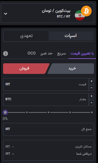 سفارش حد سود در نوبیتکس