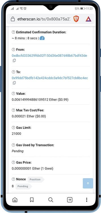 گیر کردن تراکنش در تراست ولت