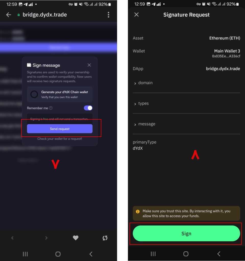 آموزش انتقال توکن DYDX از اتریوم به شبکه اصلی dydx Chain