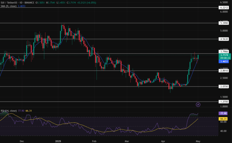 نمودار یک روزه قیمت سویی آلت کوین