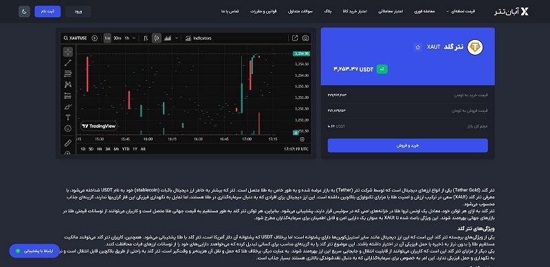 خرید تترگلد یا پکس گلد از آبان تتر