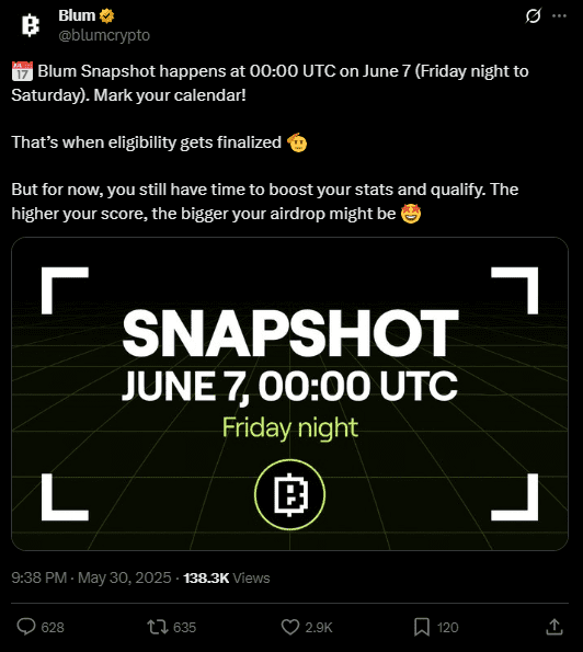 لورس :توکن BLUM در راه است: جزئیات کامل ایردراپ و اسنپشات بلوم