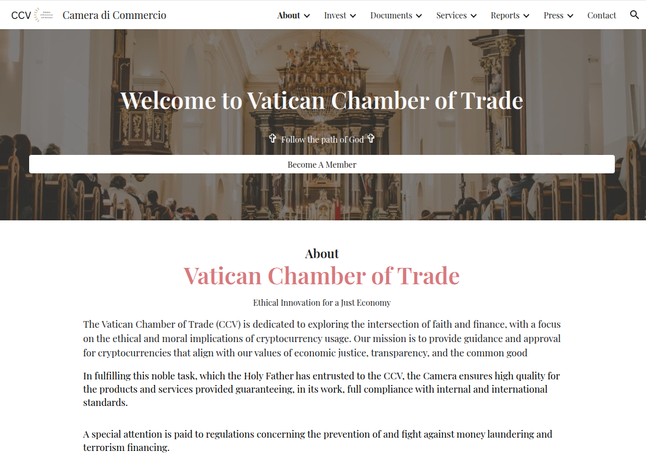 وبسایت جعلی اتاق تجارت واتیکان